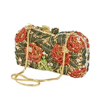 Blume kristall strass abendtasche Luxus frauen clutch bag studded diamant-abend-kupplungen geldbörse party pochette SC124