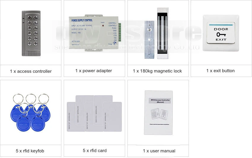 DIYSECUR 125 кГц EM RFID считыватель пароль дверной Система контроля доступа комплект+ 180 кг Электрический магнитный замок K4