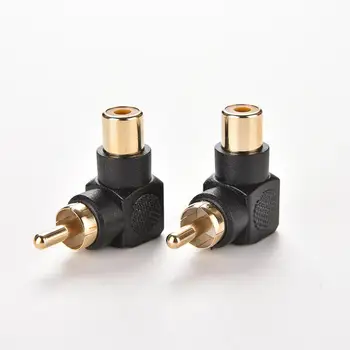 

Black Right Angle RCA Male to Female Adapter 90 Degree M/F RCA Connector Converter Audio AV RCA Plug Extender 1PC