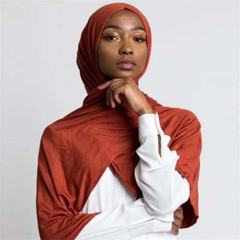 women plain bubble cotton jersey scarf Head hijab wrap solid color headband shawls foulard femme muslim hijabs store