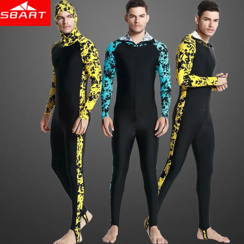SBART Swimming Surfing Wetsuit Men Foot Tights Hooded Wet Diving Suit