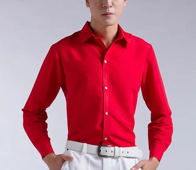 Ярких цветов multi мужской смокинг рубашки - Цвет: Красный