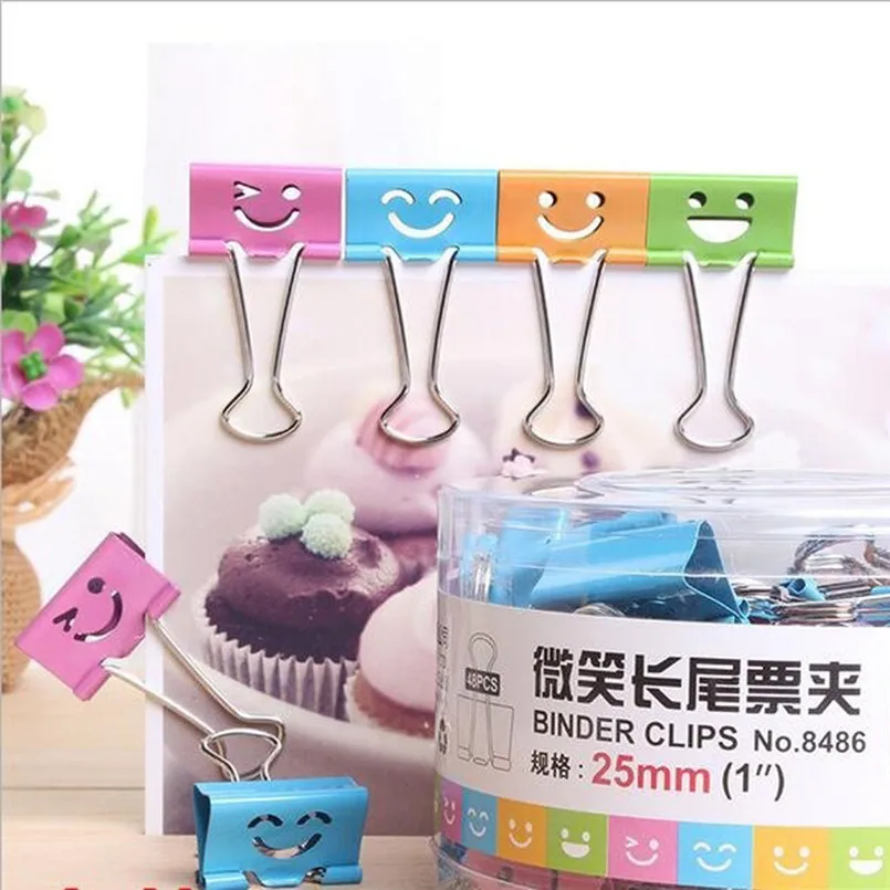 10PCS Useful Smile Binder Clips For Home Office Books File Paper Organizer Clip Food Bag Clips Note Clips Home Office #3d10 (12)