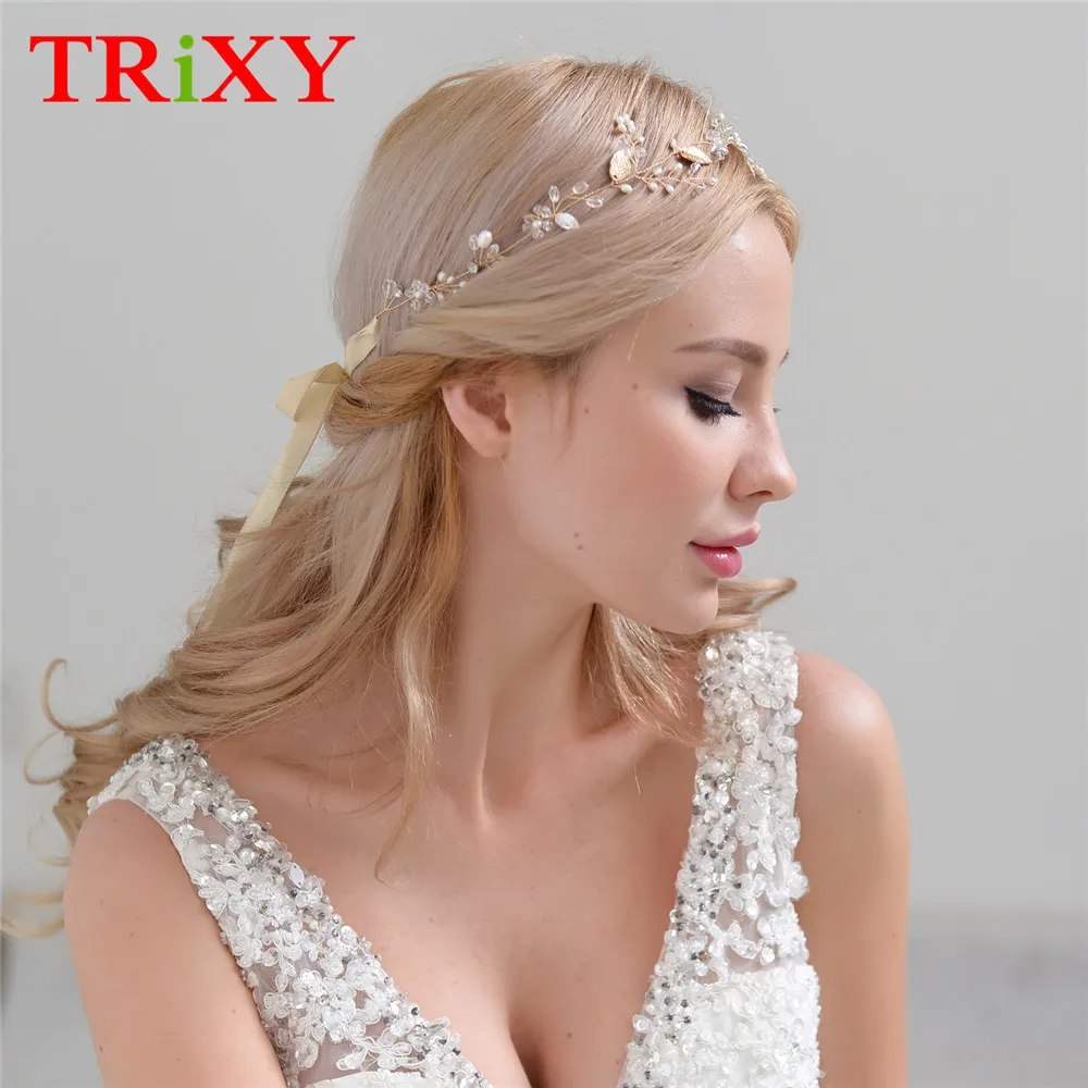 TRiXY H71-G кристалл горного хрусталя бисером свадебные аксессуары для волос Rhinestone Бисер свадебные аксессуары для свадьбы и праздника