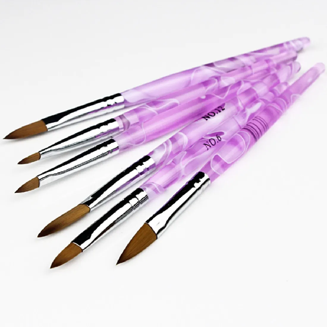 

6pcs Acrylic Drawing Large Nail Art Manicure Brushes for Painting 3D Mold DIY