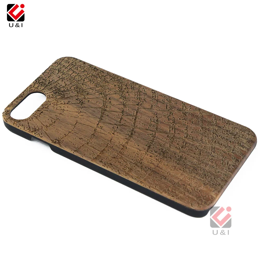 For iPhone 5 5s 6 6s 6plus 7 7plus 8 8plus Real Wood Spider Net Wave Tree Rings Carved PC Back Protector Back Cover for iPhone 8 (3)