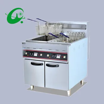 Price Vertical Electric 2-Tank Fryer 4-Basket With Timer 56L Capacity French Fries Duck Deep Fryer