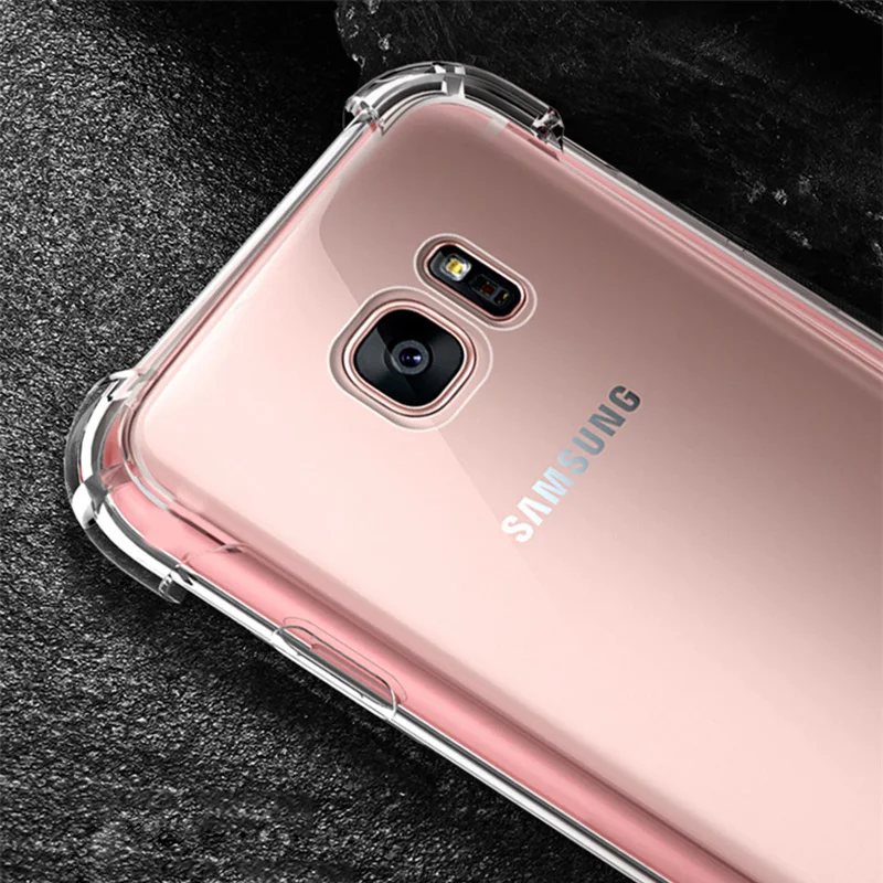 Противоударный прозрачный силиконовый чехол для samsung Galaxy S7 край A5 A7 J5 J7 S8 S9 S10 Plus Note 9 8 A6 A8 плюс A7 A50 крышка