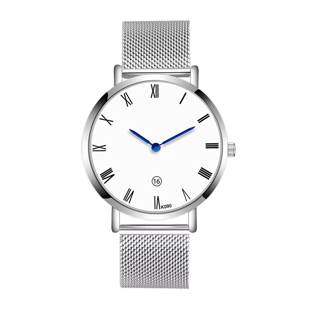 

men watches #K090 Casual minimalist Roman numerals Crystal Stainless Steel Analog Quartz Wrist Watch Bracelet relogio feminino 8