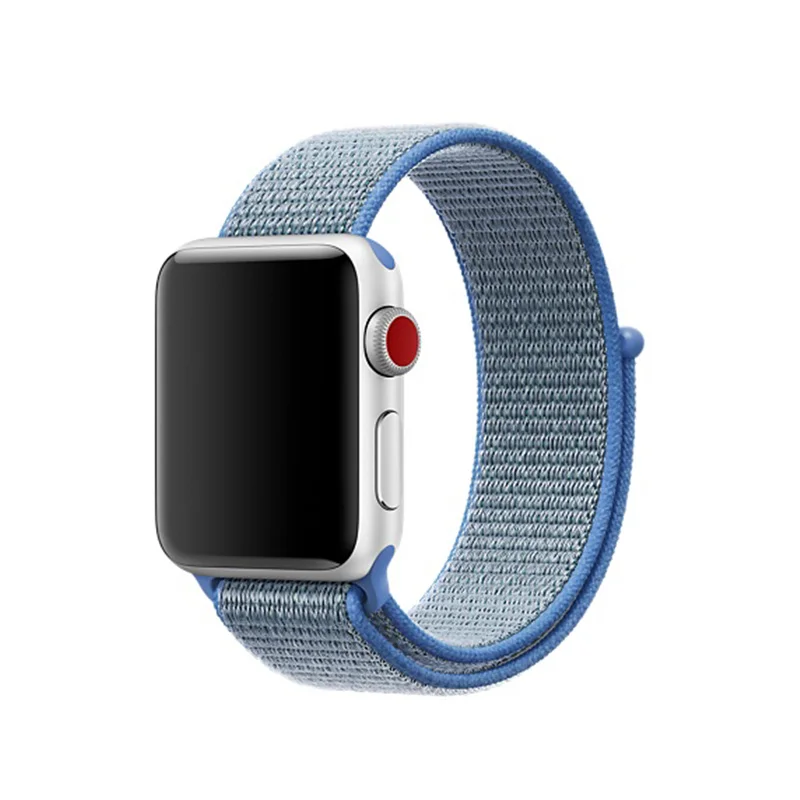 Спортивная петля ремешок для Apple Watch Band 4 3 44 мм 42 мм iWatch Band 2 1 40 мм 38 мм аксессуары красочный мягкий нейлоновый манжет браслет - Цвет ремешка: Tahoe Blue