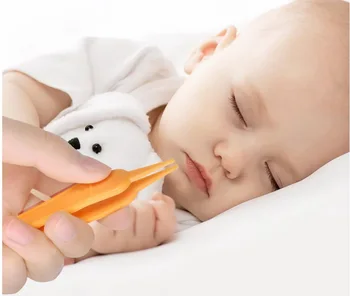 

DHL 1000pcs Baby Care Ear Nose Navel Cleaning Tweezers Safety Forceps Plastic Cleaner Clip Ear Syringe