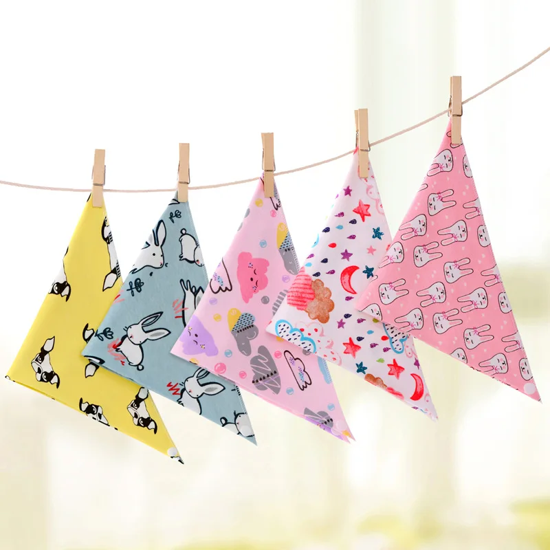 Cartoon Baby Triangle Baby Bibs Baby Accessories Baby Feeding Apron Triangle Baby Bibs Feeding Scarf Bib Collar Bib Burp Cloth