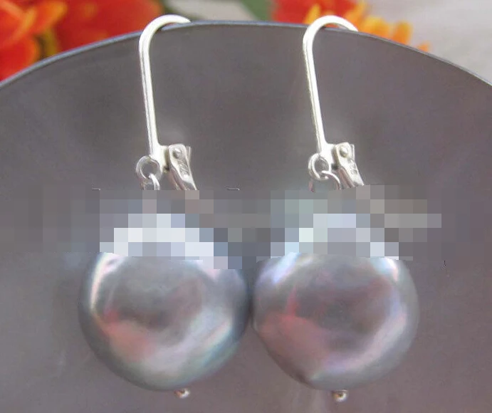 

Hot sell Noble- hot sell new - 1190 gray baroque keshi reborn freshwater pearl earring
