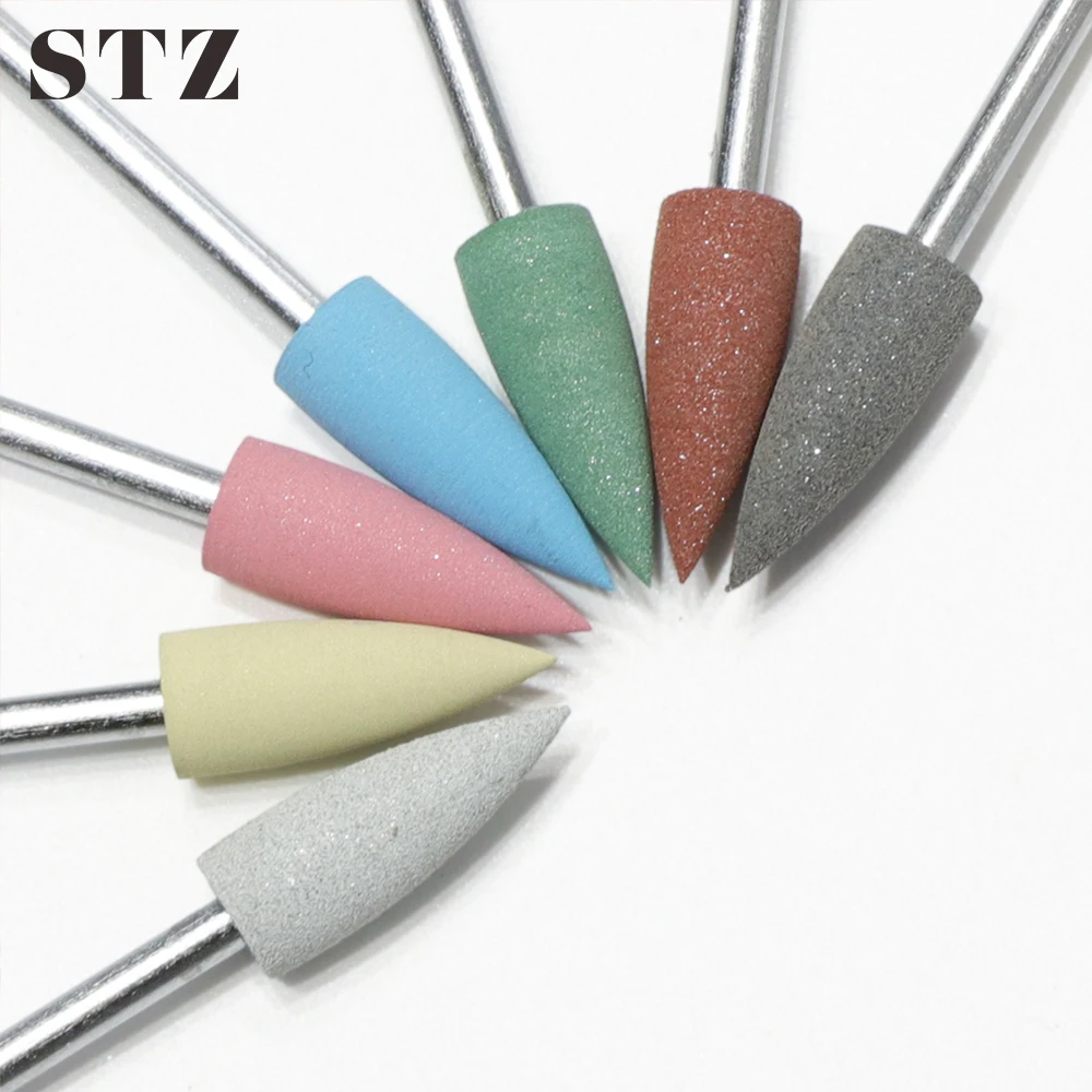STZ 1pcs Cuspidal Silicone Rubber Nail Drill Bit Cutter Electric Nail