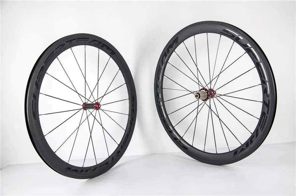 Лучшая 3K матовая отделка SUPERTEAM 50 мм красный R36 концентратор 700C Дорожные карбоновые велосипедные колеса велосипед углеродная колесная