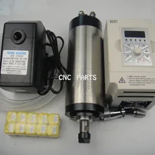 Фрезерные шпинделя ER16 1.5KW шпиндель водяного охлаждения+ водяной насос+ 10* ER16+ 1.5kw инвертор