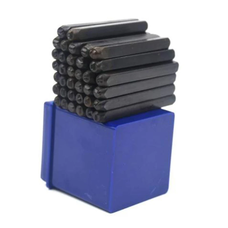 

36pcs 3mm/4mm Letter Number Steel Metal Die Stamp Punch Tool Set Kit Case