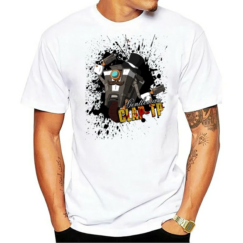 

Borderlands claptrap t shirt men cartoon 2018 cool funny white tshirt print T-shirt men Tees
