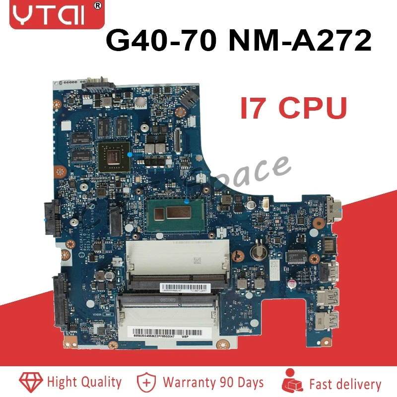 

NM-A271 for Lenovo G40-70 Z40-70 Laptop Motherboard ACLU1/ACLU2 NM-A271 SR1EB I7-4510U DDR3L 2GB 100% Fully Tested