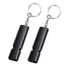 2 шт. наружные предупреждающие свистки с высоким шагом две трубки свисток для выживания двойной алюминиевый сплав трубка тройной свисток Горячий