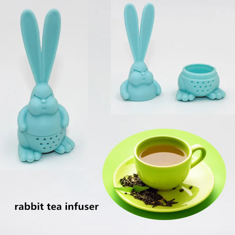 

1 PCS Kitchen Supplies Tea Strainer Non-toxic Rabbit Shape Silicone Tea Infuser Tea Bag Teapot Accessory