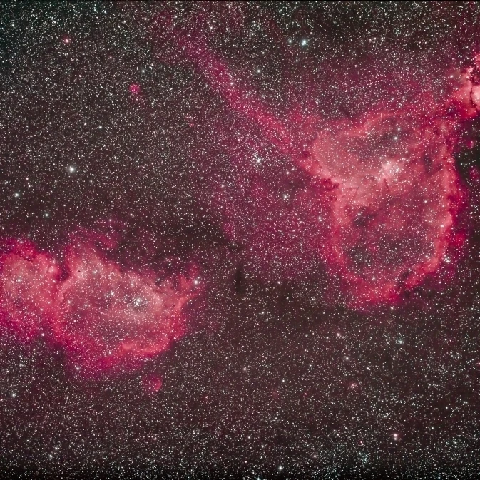 The Heart and Soul Nebula in the constellation Cassiopeia Poster Print (17 x 11)
