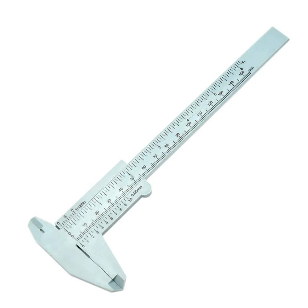 

Plastic Gray Vernier Caliper Gauge Measure 150mm Plastic Micrometer Sliding Microblading Tattoo Eyebrow Ruler Measure