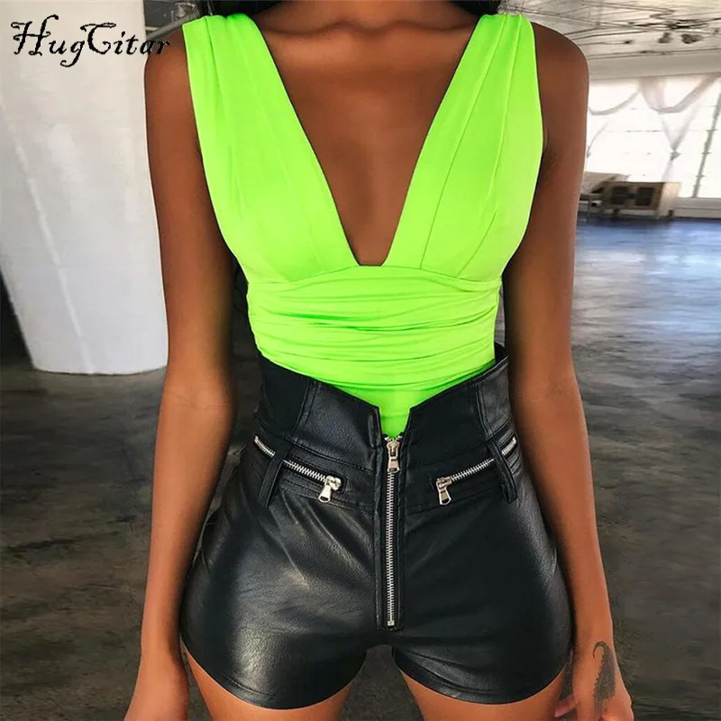 Hugcitar الخامس الرقبة عارية الذراعين مثير ارتداءها الصلبة الشتاء الربيع عيد الميلاد حزب النساء أزياء عارضة الجسم