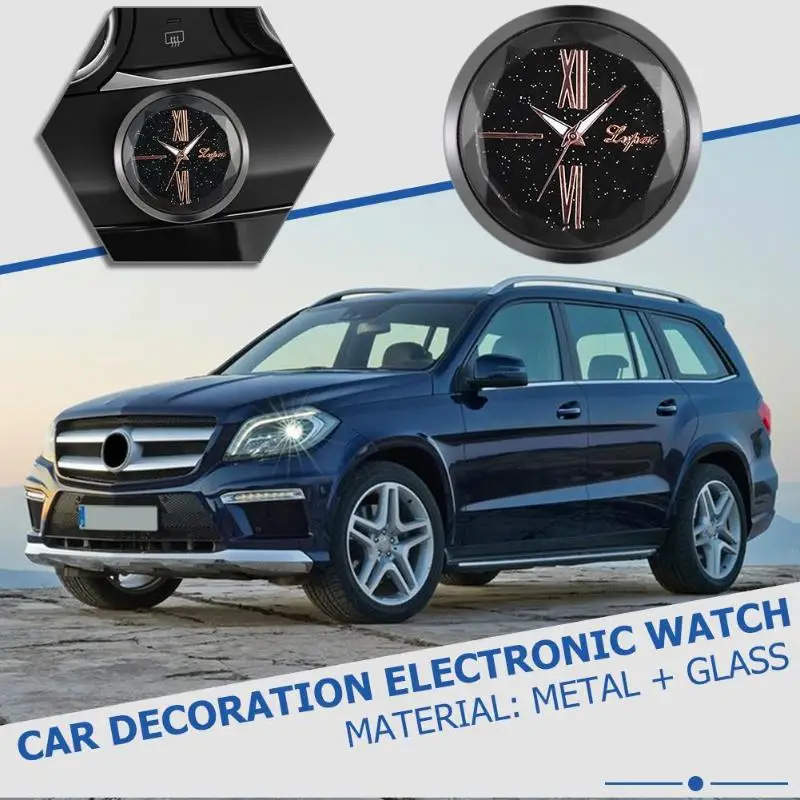 Car Decoration Electronic Clock Sticker Timepiece Automobile Interior Ornament Glass Mirror Sticker Watch Auto Accessories