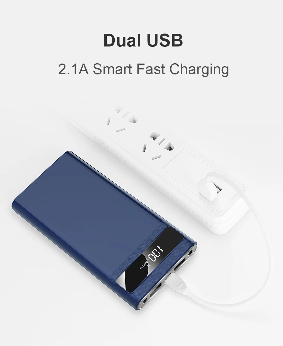 Joyroom 2.1A Max Quick Charge светодиодный блок питания 10000 мАч Dual USB lcd power bank Внешнее зарядное устройство для мобильных телефонов планшеты