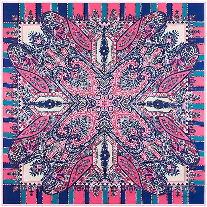 

100*100cm New fashion women twill 100% silk square scarf paisley print headband bandana lady hijab designer scarves high quality