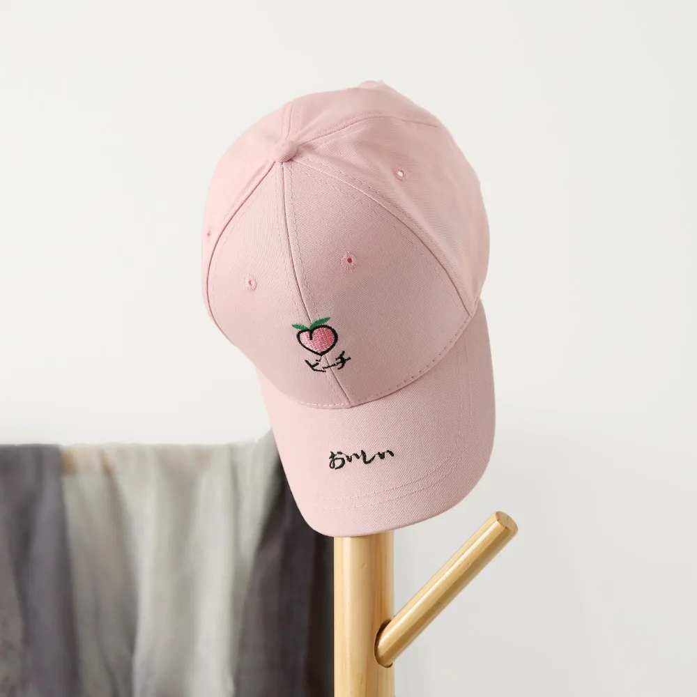 Женская бейсбольная кепка папа шляпа Мужская Рэппер хип-хоп кепка s повседневная хлопковая бейсболка с вышивкой фрукты персик шапки унисекс bone gorras - Цвет: pink pench