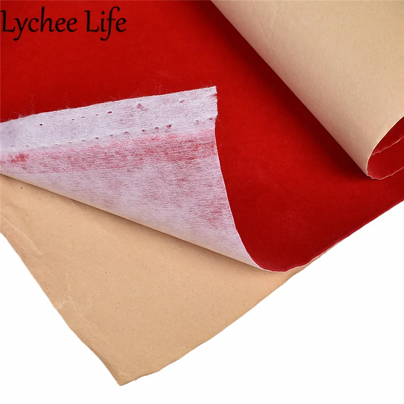 Lychee Life, самоклеющаяся бархатная ткань, 50x150 см, одноцветная флокированная ткань, сделай сам, ручная работа, шитье, не царапается, декоративная поставка