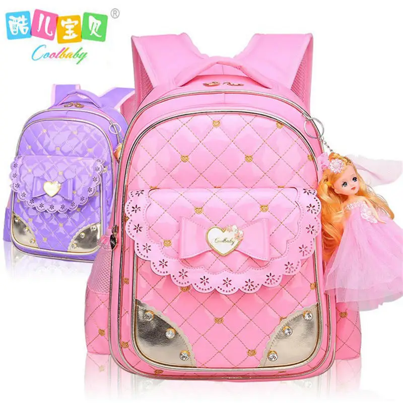 School girl 8 years old girl waterproof bag 1 6 princess powder black ...