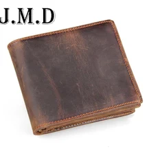 Высококачественные мужские кошельки Crazy horse кожаные винтажные дизайн большой вместительности мужские кошельки визитница