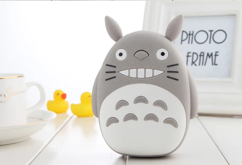 Grey 10000mAh Cute 3D Totoro Portable Power Bank Battery External Charger For Smartphone