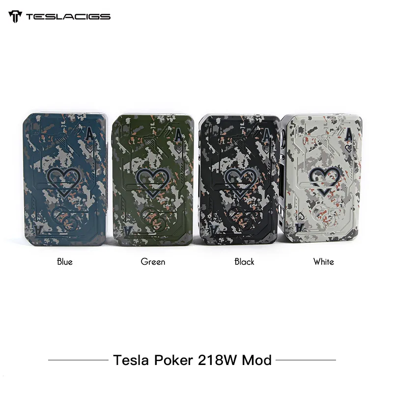 Special  Electronic Cigarettes Tesla Poker 218 TC Mod Dual Battery Teslacigs Vape Mod 7-218W Power 510 Threa