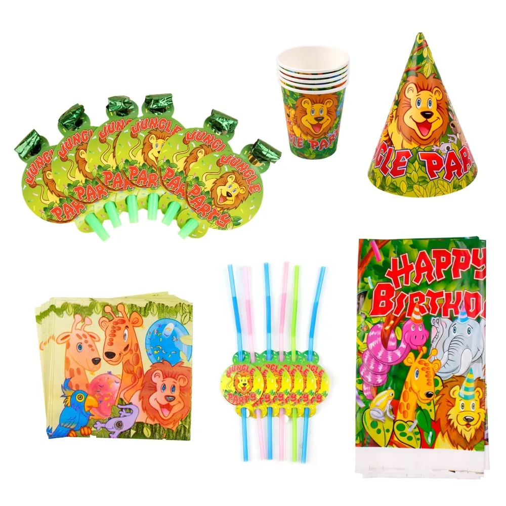 PATIMATE 12pcs EVA Foam Masks Animal Party Decor Summer Party Birthday Decoration Safari Jungle Party Decor Kids Party Favors