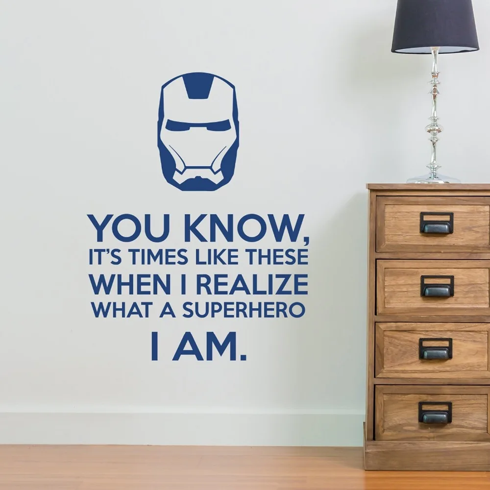 Superhero Iron Man Wall Decal Vinyl Sticker superhero comics Interior