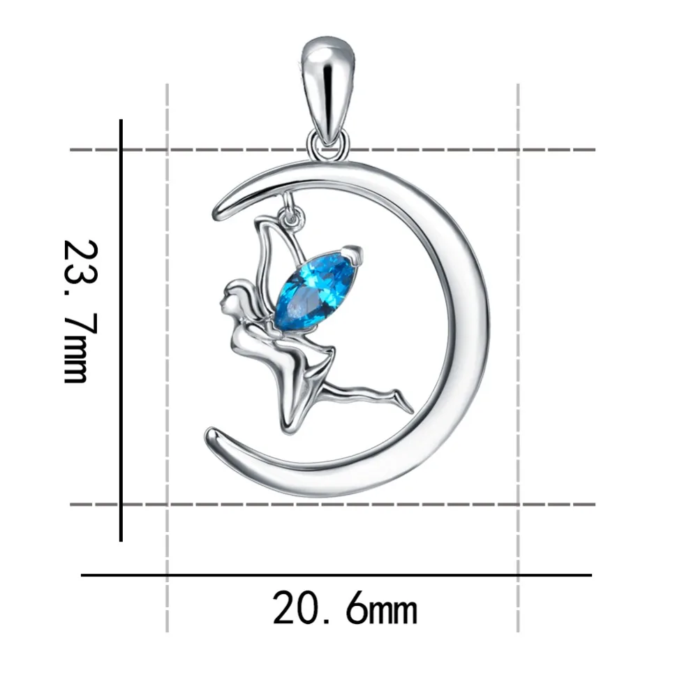 925 Sterling Silver Chain aestheticism Necklace Moon fine Jewelry silver colour Little Fairy Necklaces & Pendants For Women Fine Jewelry