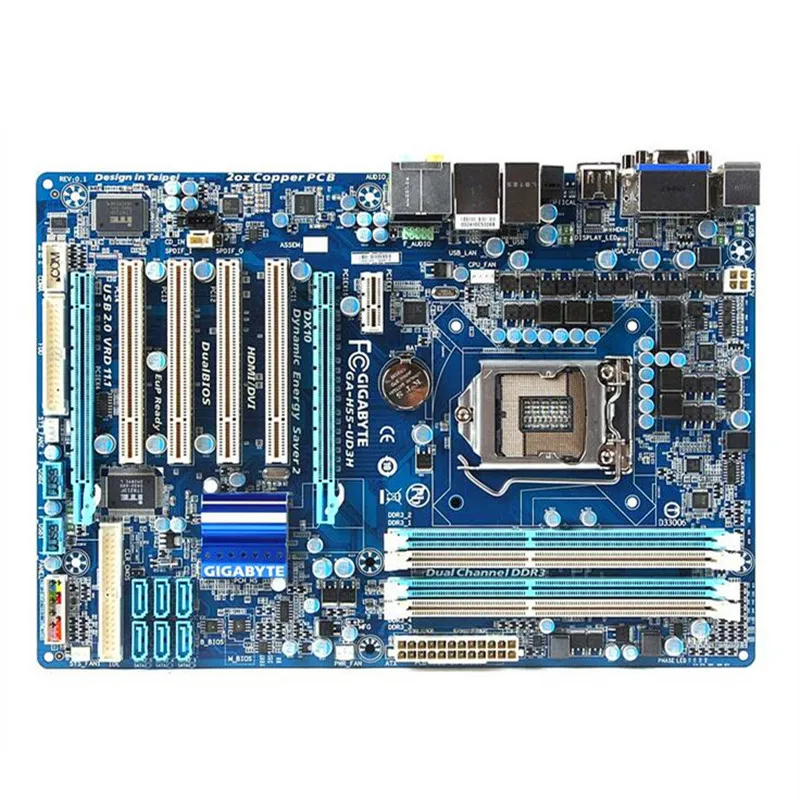 Для Gigabyte GA-H55-UD3H оригинальная б/у материнская плата для настольного компьютера