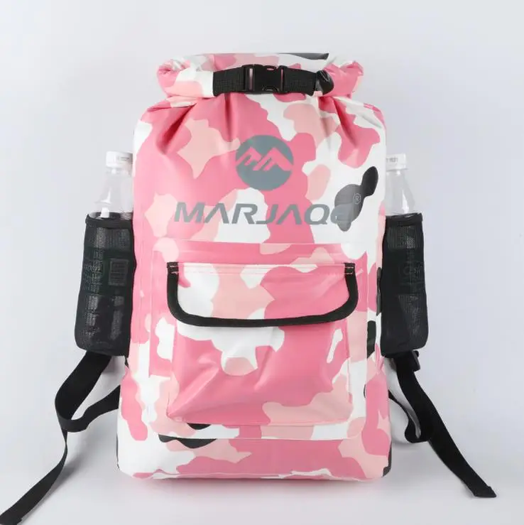 7 цветов 22л Большая вместительная водонепроницаемая сумка для спорта на открытом воздухе Рюкзак для плавания Портативная Складная Походная сухая сумка для мужчин и женщин новое поступление - Цвет: Pink camouflage