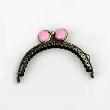 

1 piece 8.5 cm semicircle antique bronze lace flat bead metal purse frame Kiss clasp bag accessories