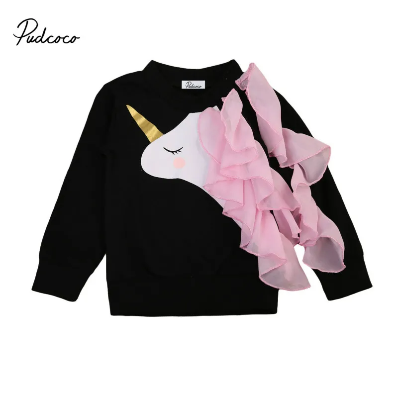 

Toddler Kids Baby Girls Cotton Long Sleeve Lace Ruffles Tops Hoodies Newborn Infant Autumn Warm Sweatshirts Casual Clothes 0-6Y
