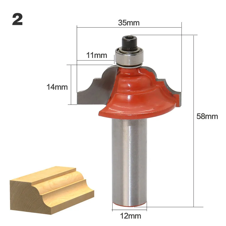 1 шт. 12 мм хвостовик древесины фрезы прямой концевой фрезы триммер очистки заподлицо отделка угловая круглая бухта коробка биты инструменты фрезы - Длина режущей кромки: 2