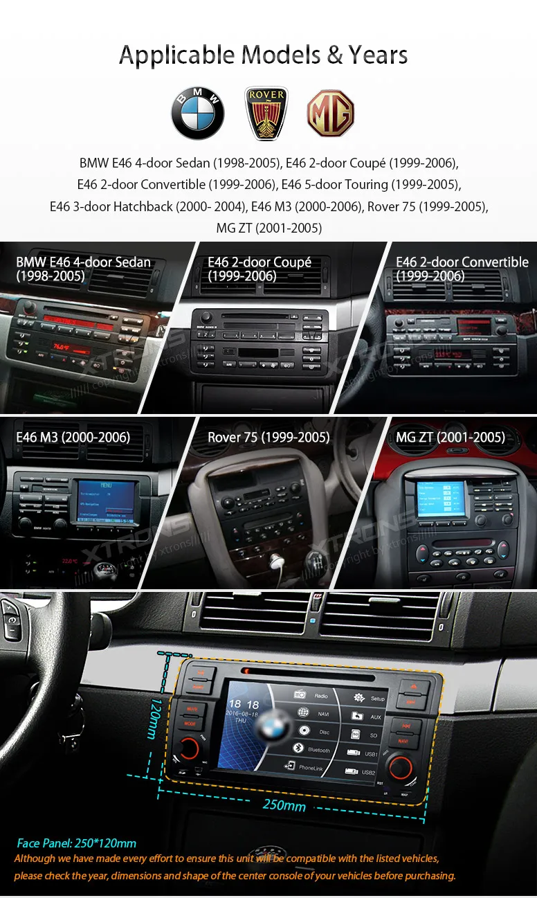 Best XTRONS 7 inch HD Digital Touch Screen Car DVD Player CANbus GPS Navigation For BMW E46/Rover 75/MG ZT 2001 2002 2003 2004 2005 2