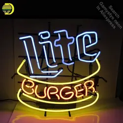 Неоновая вывеска для Миллер Lite Burger комната пользовательские Дизайн ресторан магазин легкие признаки неоновые вывески для продажи свет