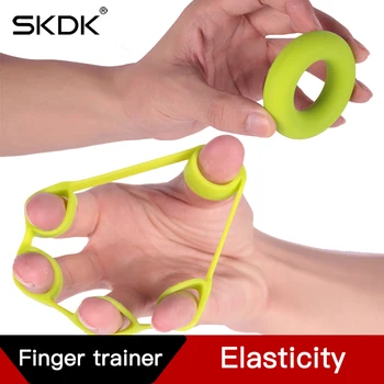 

SKDK 1Set Silicone Hand Gripping Ring Professional Finger Strength Trainer Exerciser Workout Gym Fitness Finger Expand Gripper