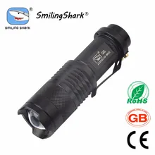 300 Lumens Mini Flashlight Torch, Ultra Bright CREE LED Flashlights, 3 Modes Adjustable Focus Zoomable Light Lamp, Black