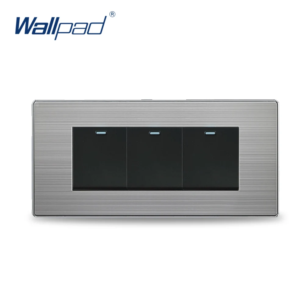 

2019 Hot Sale 3 Gang Reset Momentary Contact Wallpad Luxury Lighting Switch Push Button Wall Switches